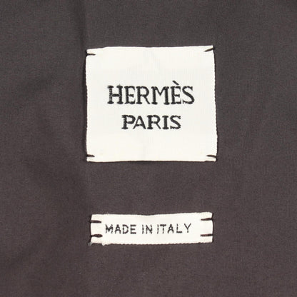 HERMES Rubber Logo Quilted Down Vest Black Size 42