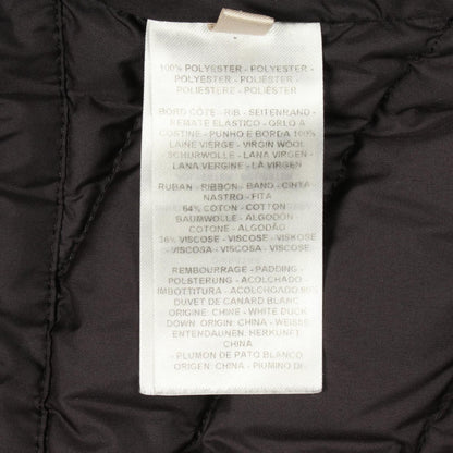 HERMES Rubber Logo Quilted Down Vest Black Size 42