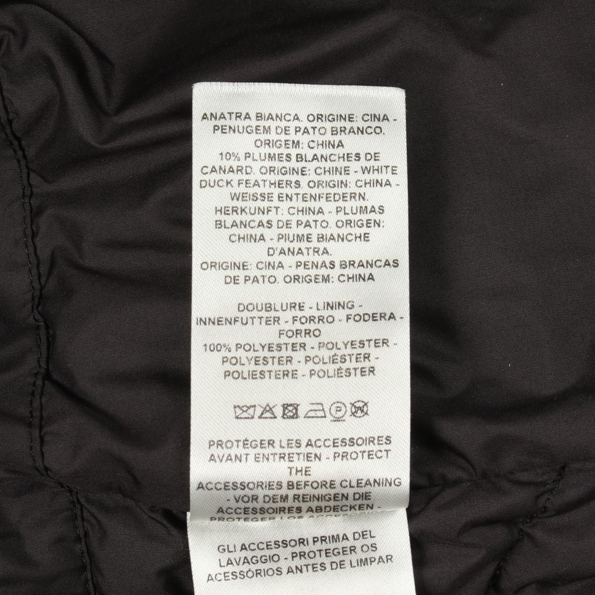 HERMES Rubber Logo Quilted Down Vest Black Size 42