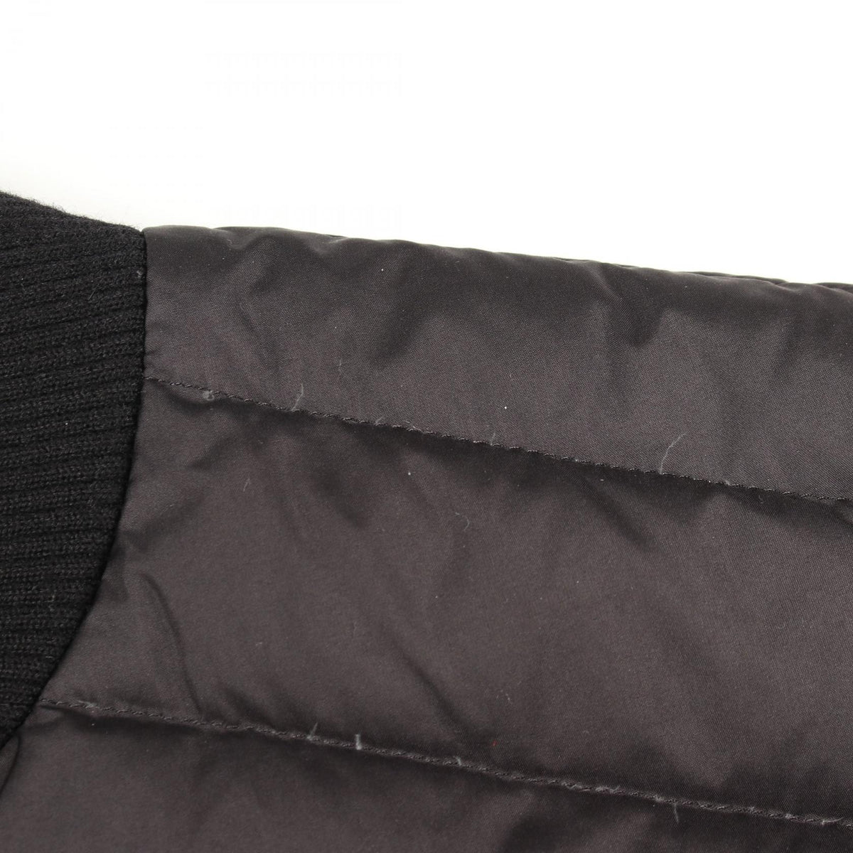 HERMES Rubber Logo Quilted Down Vest Black Size 42