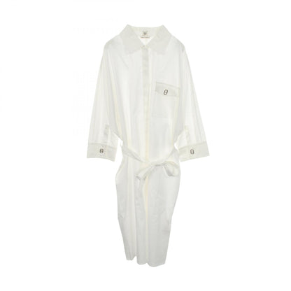 HERMES Chaine d'Ancre Cotton Shirt Dress White Size 42