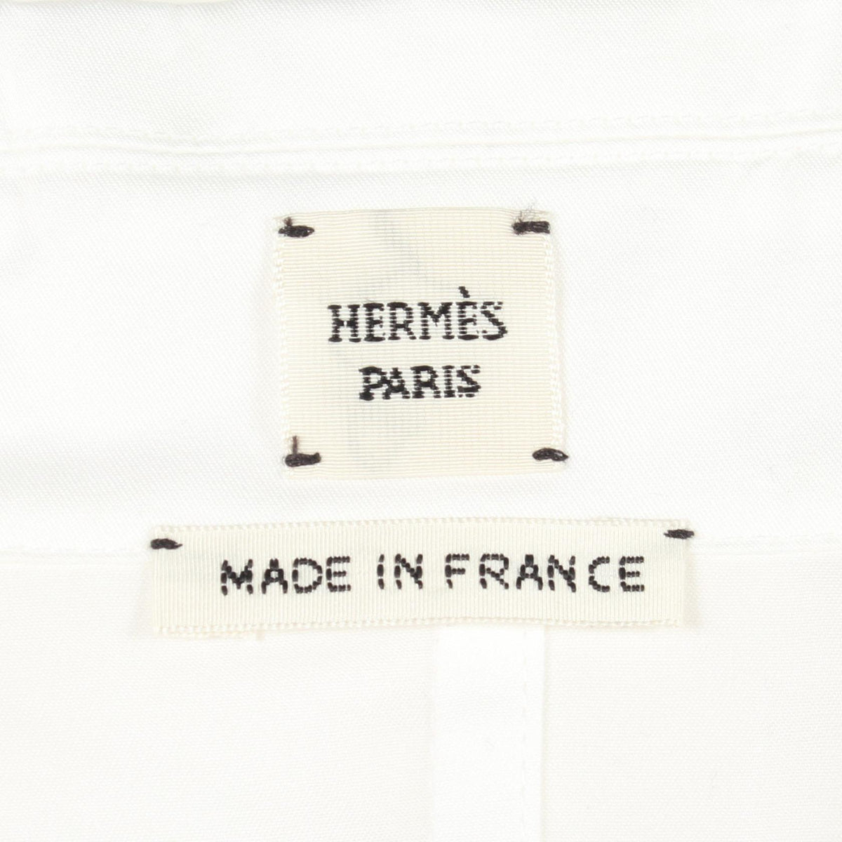HERMES Chaine d'Ancre Cotton Shirt Dress White Size 42