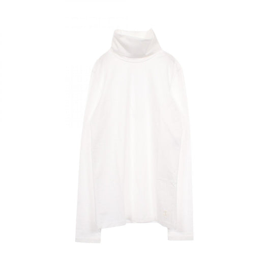 JIL SANDER Turtleneck Cotton Long Sleeve Shirt White Size L