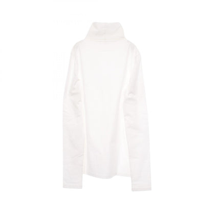 JIL SANDER Turtleneck Cotton Long Sleeve Shirt White Size L