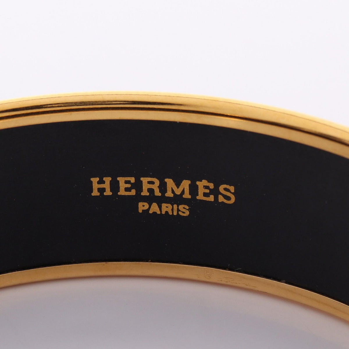 HERMES Email GM Gold Plated Enamel Bangle