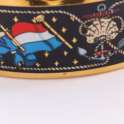 HERMES Email GM Gold Plated Enamel Bangle