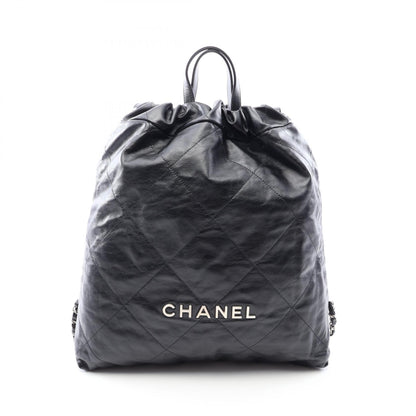 CHANEL 22 Large Leather Backpack Black
