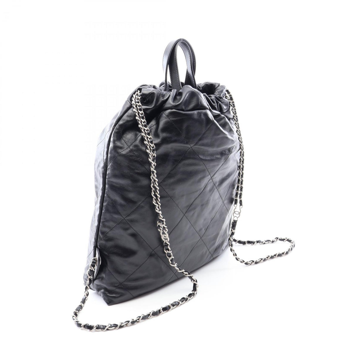 CHANEL 22 Large Leather Backpack Black