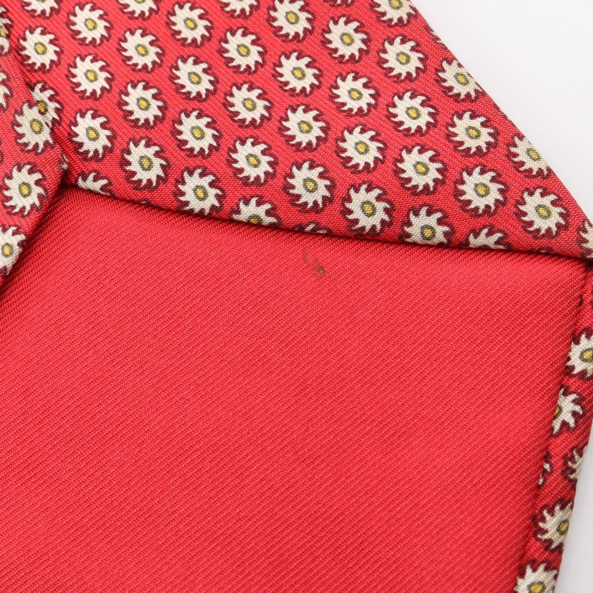 HERMES Patterned Silk Tie Red
