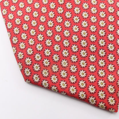 HERMES Patterned Silk Tie Red