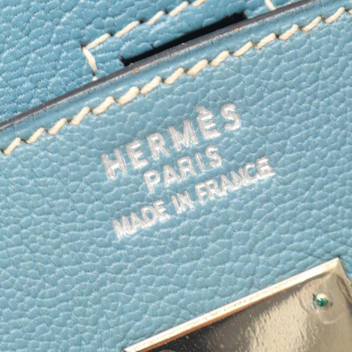 HERMES Birkin 30 Bleu Jean Handle Bag
