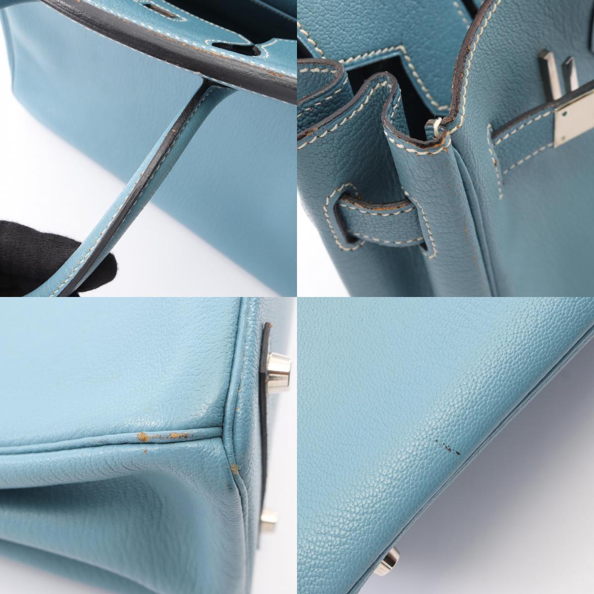 HERMES Birkin 30 Bleu Jean Handle Bag