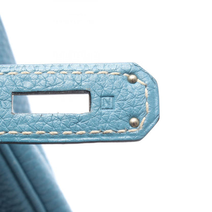 HERMES Kelly 32 Blue Jean Handle Bag