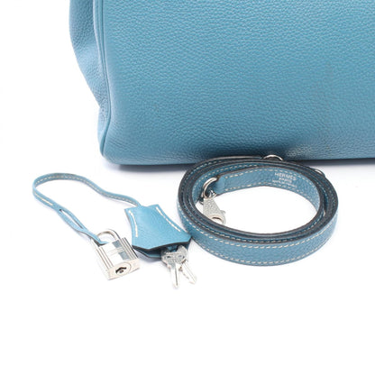 HERMES Kelly 32 Blue Jean Handle Bag