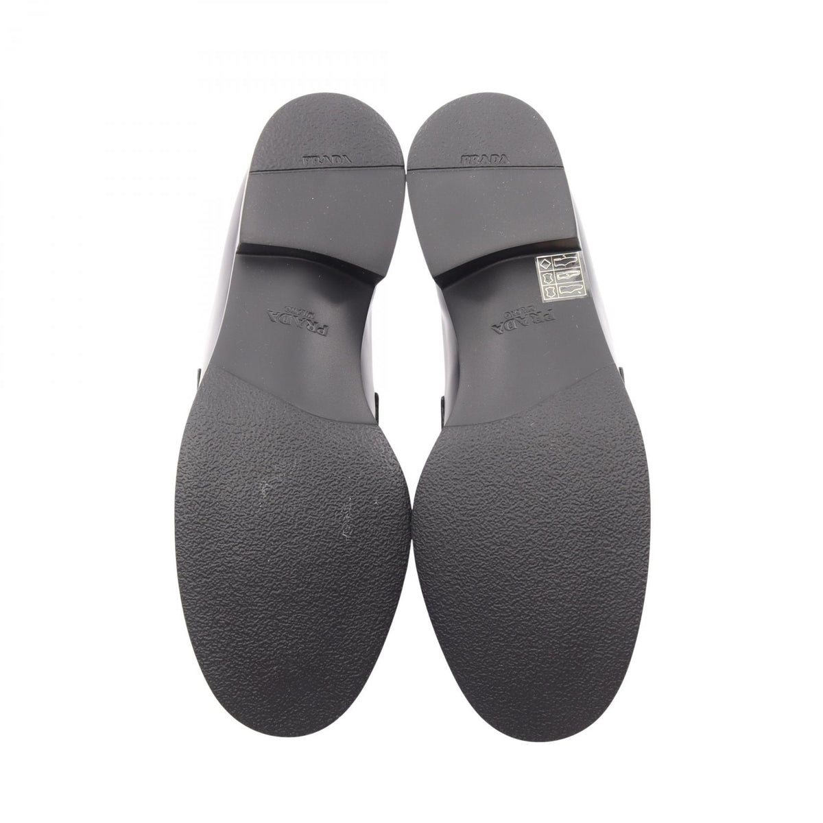 PRADA Triangle Leather Loafers Black Size 37.5