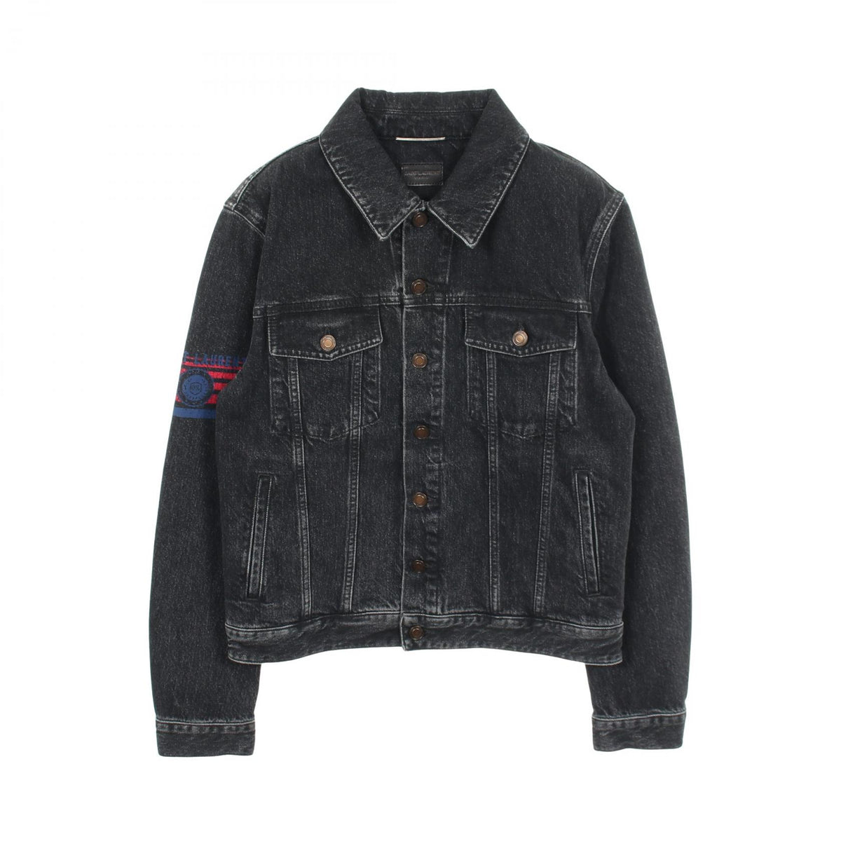 SAINT LAURENT PARIS Black Cotton Denim Jacket Size M