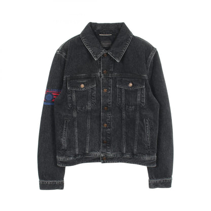 SAINT LAURENT PARIS Black Cotton Denim Jacket Size M