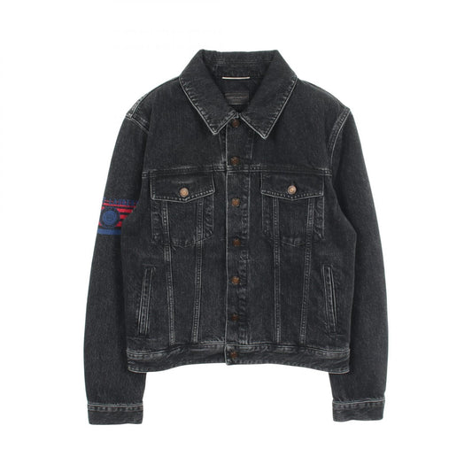 SAINT LAURENT PARIS Black Cotton Denim Jacket Size M