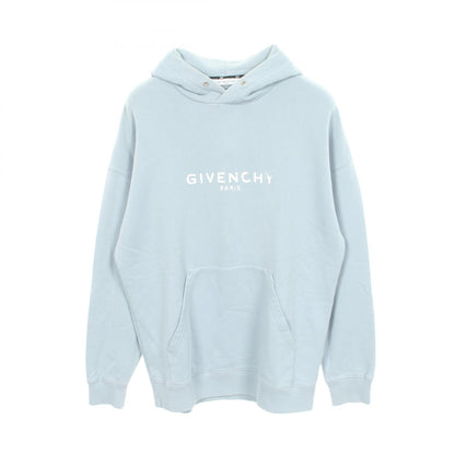 GIVENCHY Vintage Logo Cotton Hoodie Blue Size S