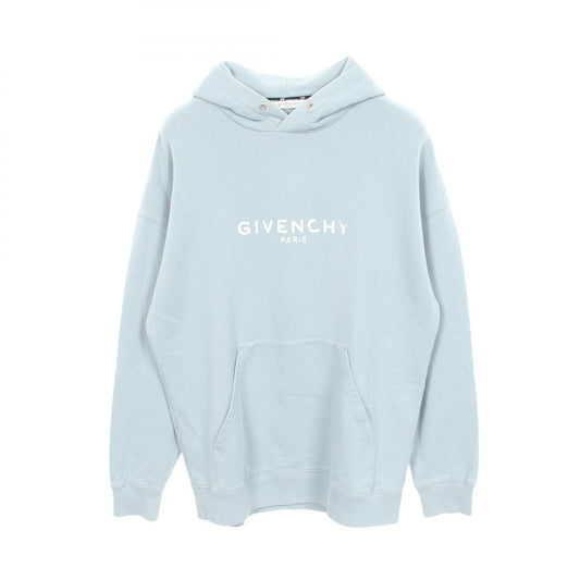 GIVENCHY Vintage Logo Cotton Hoodie Blue Size S