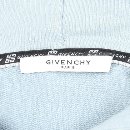 GIVENCHY Vintage Logo Cotton Hoodie Blue Size S