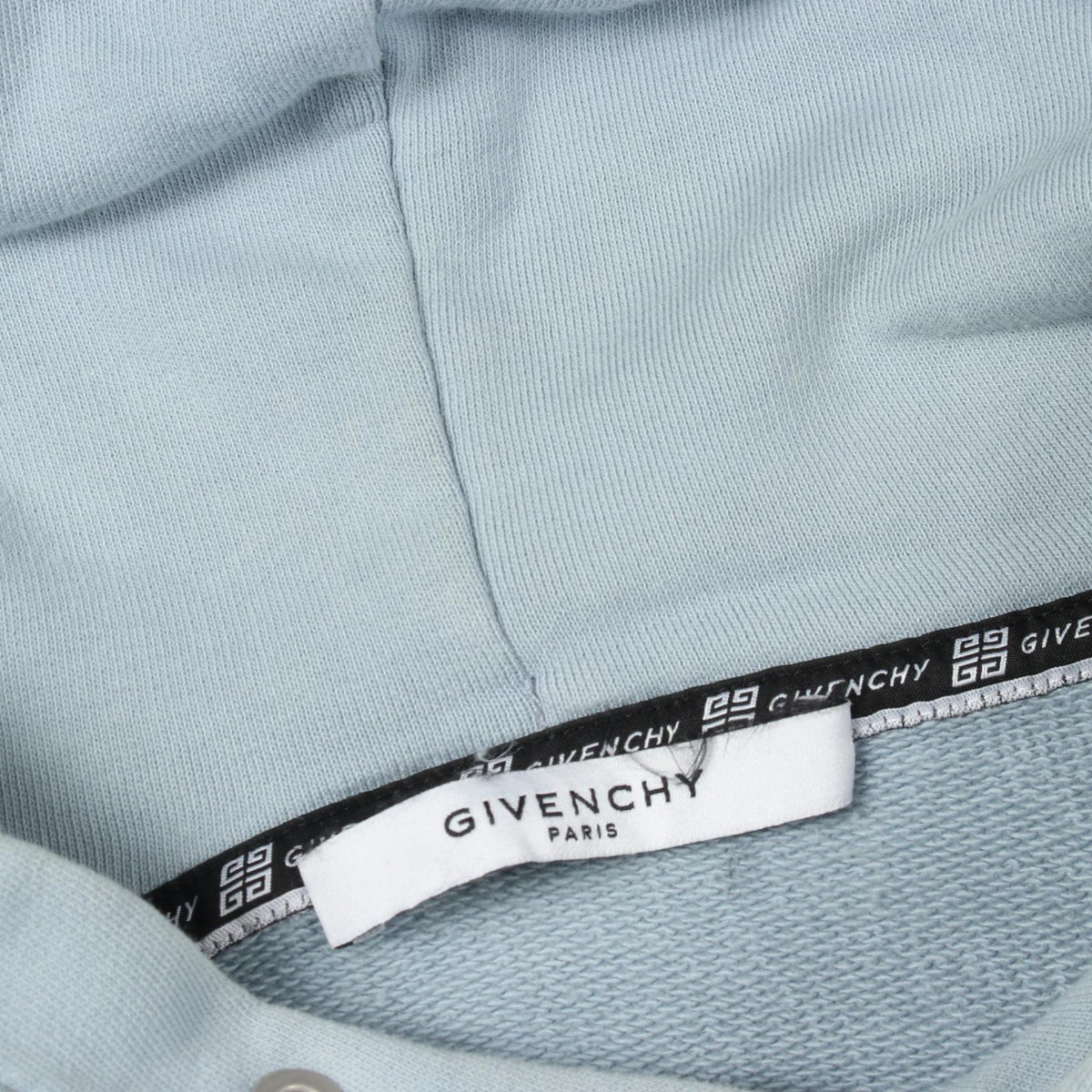 GIVENCHY Vintage Logo Cotton Hoodie Blue Size S