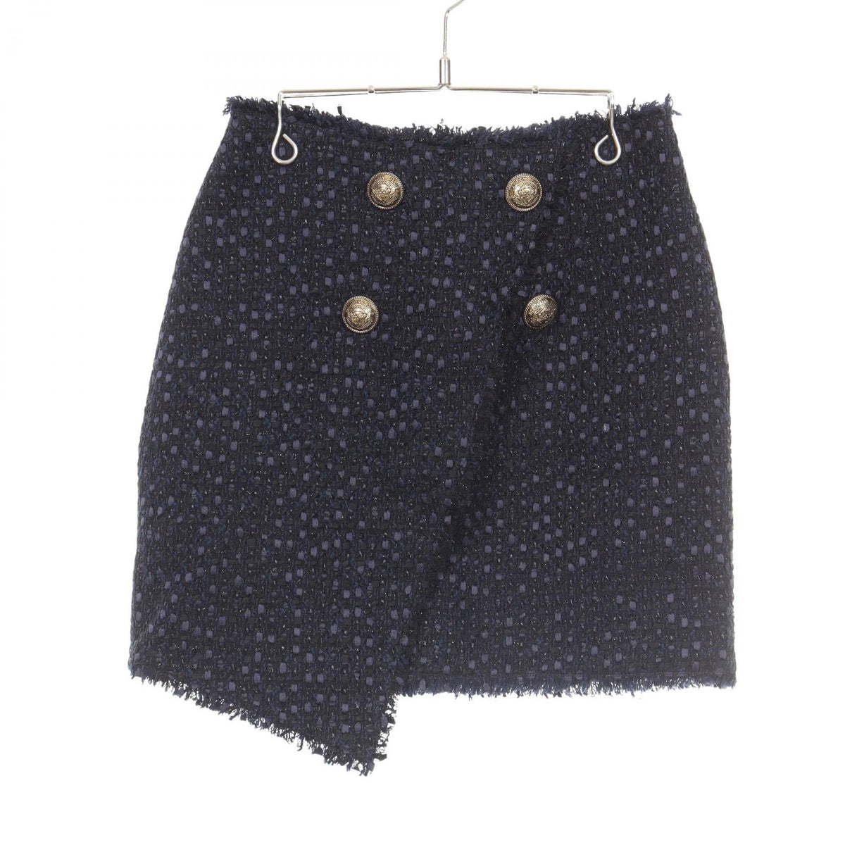 BALMAIN Tweed Skirt Wool Cotton Blend Size 36