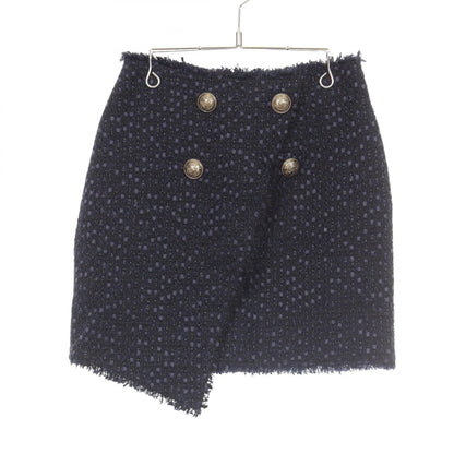 BALMAIN Tweed Skirt Wool Cotton Blend Size 36