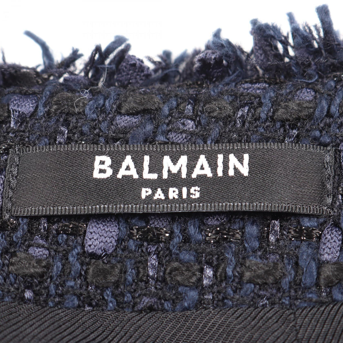 BALMAIN Tweed Skirt Wool Cotton Blend Size 36