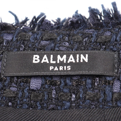 BALMAIN Tweed Skirt Wool Cotton Blend Size 36