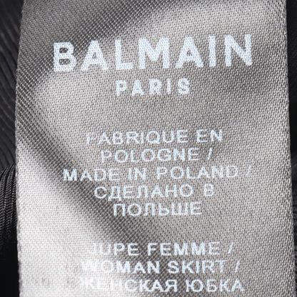 BALMAIN Tweed Skirt Wool Cotton Blend Size 36