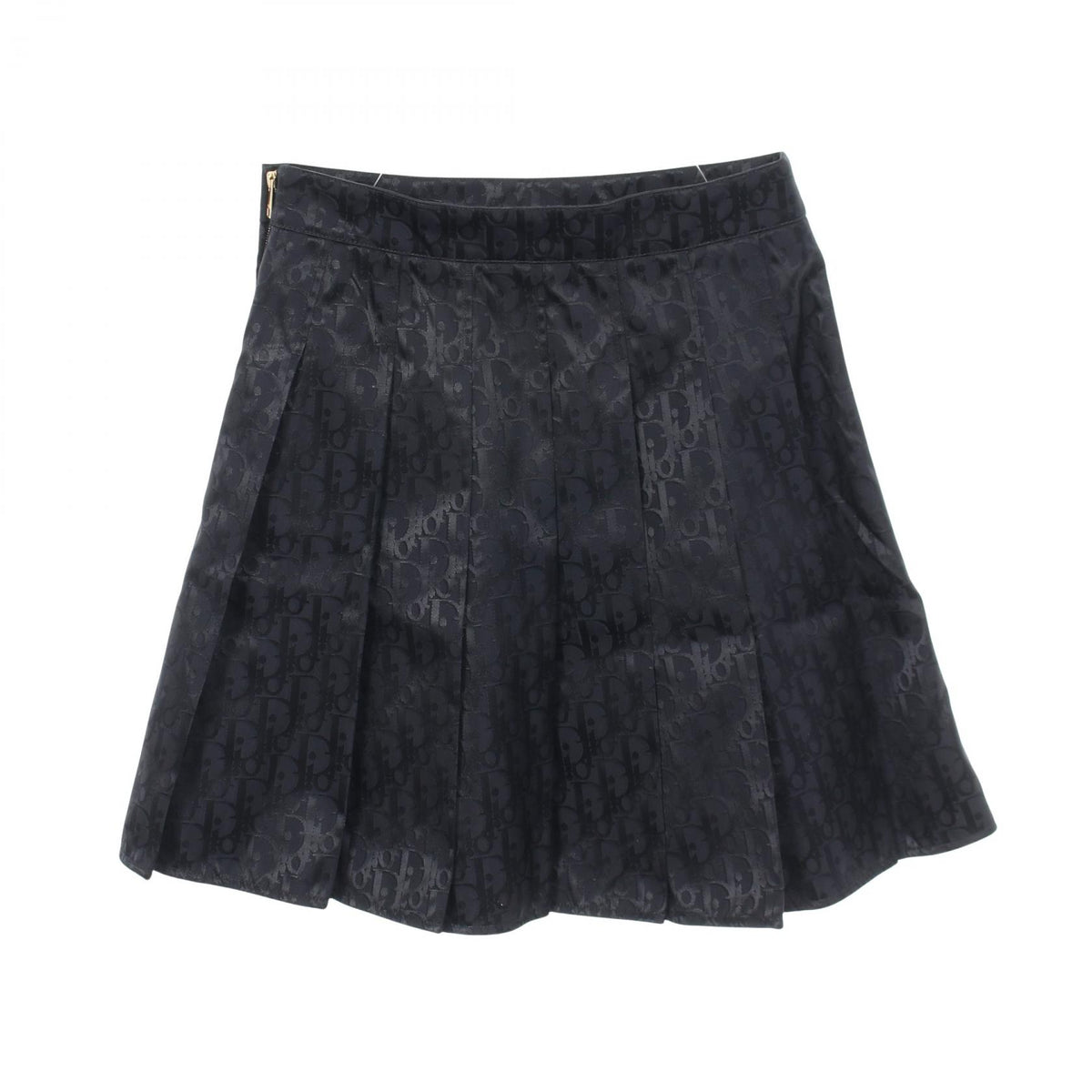 Dior Oblique Pleated Nylon Mini Skirt Navy Size 34