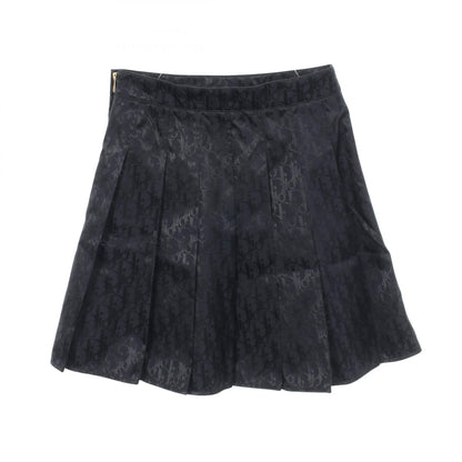Dior Oblique Pleated Nylon Mini Skirt Navy Size 34