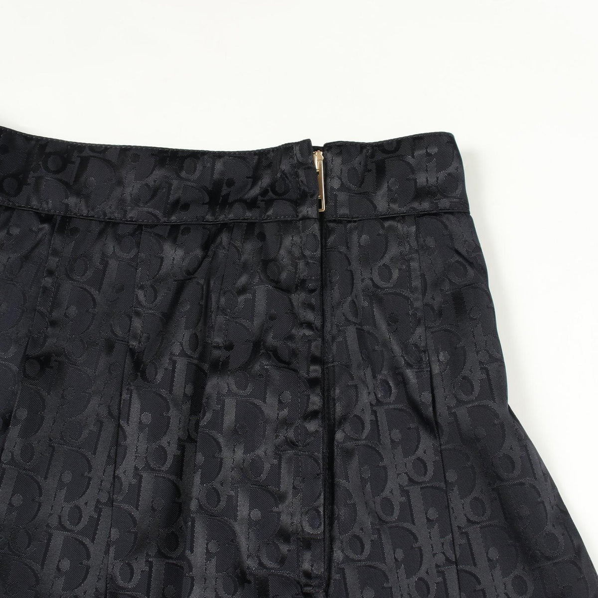 Dior Oblique Pleated Nylon Mini Skirt Navy Size 34