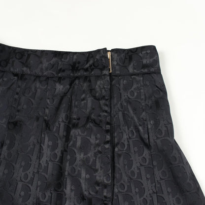 Dior Oblique Pleated Nylon Mini Skirt Navy Size 34