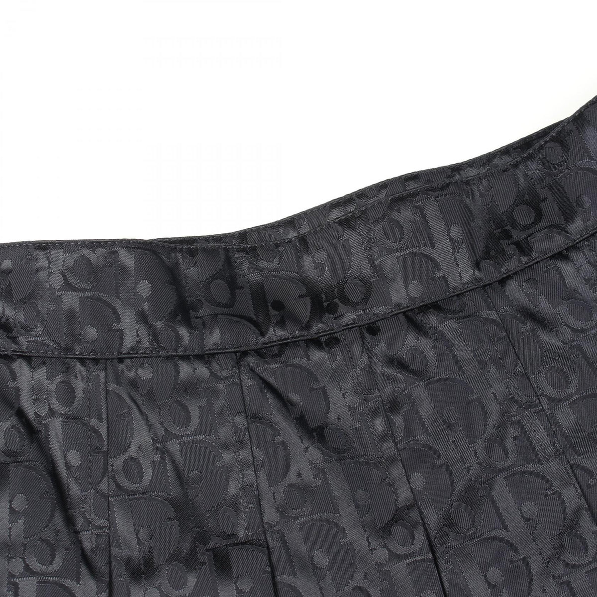 Dior Oblique Pleated Nylon Mini Skirt Navy Size 34