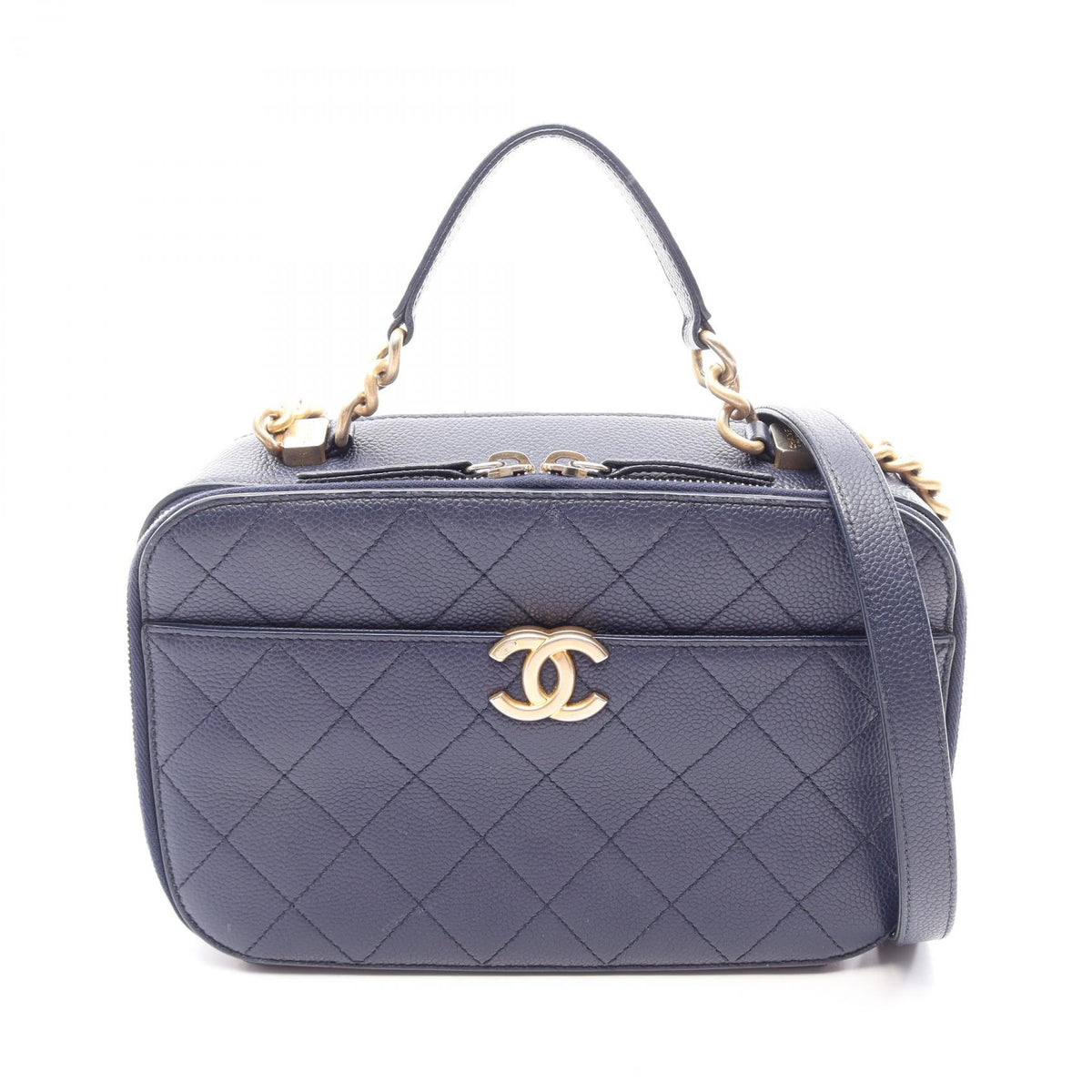 CHANEL Matelasse Caviar Skin 2WAY - Blue Shoulder Bag