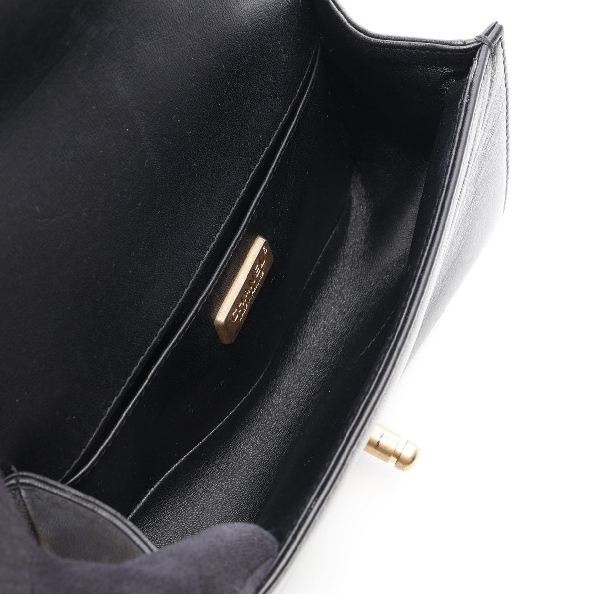 CHANEL Boy Chanel Small Leather Bag Black