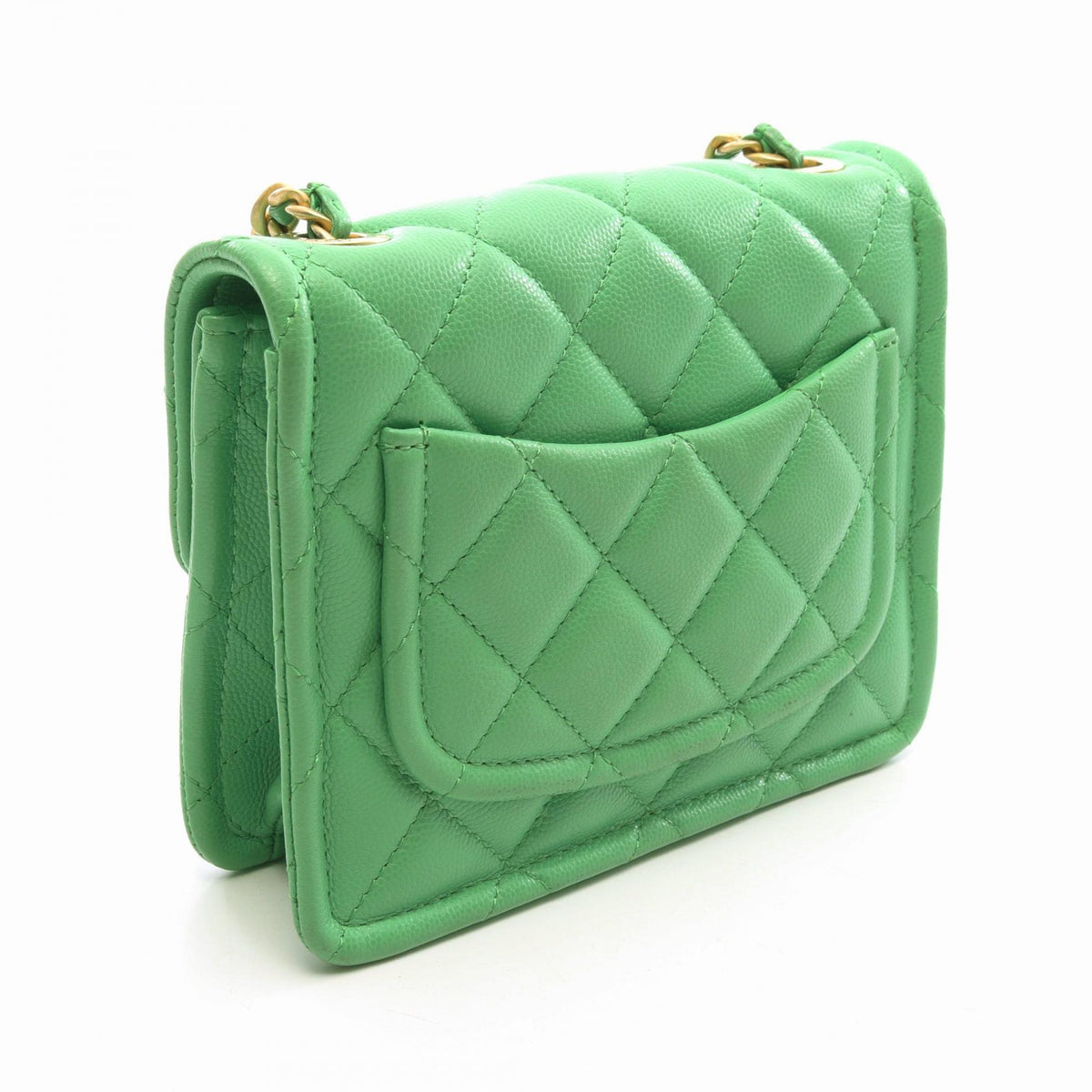 CHANEL Matelasse Small Caviar Bag Green