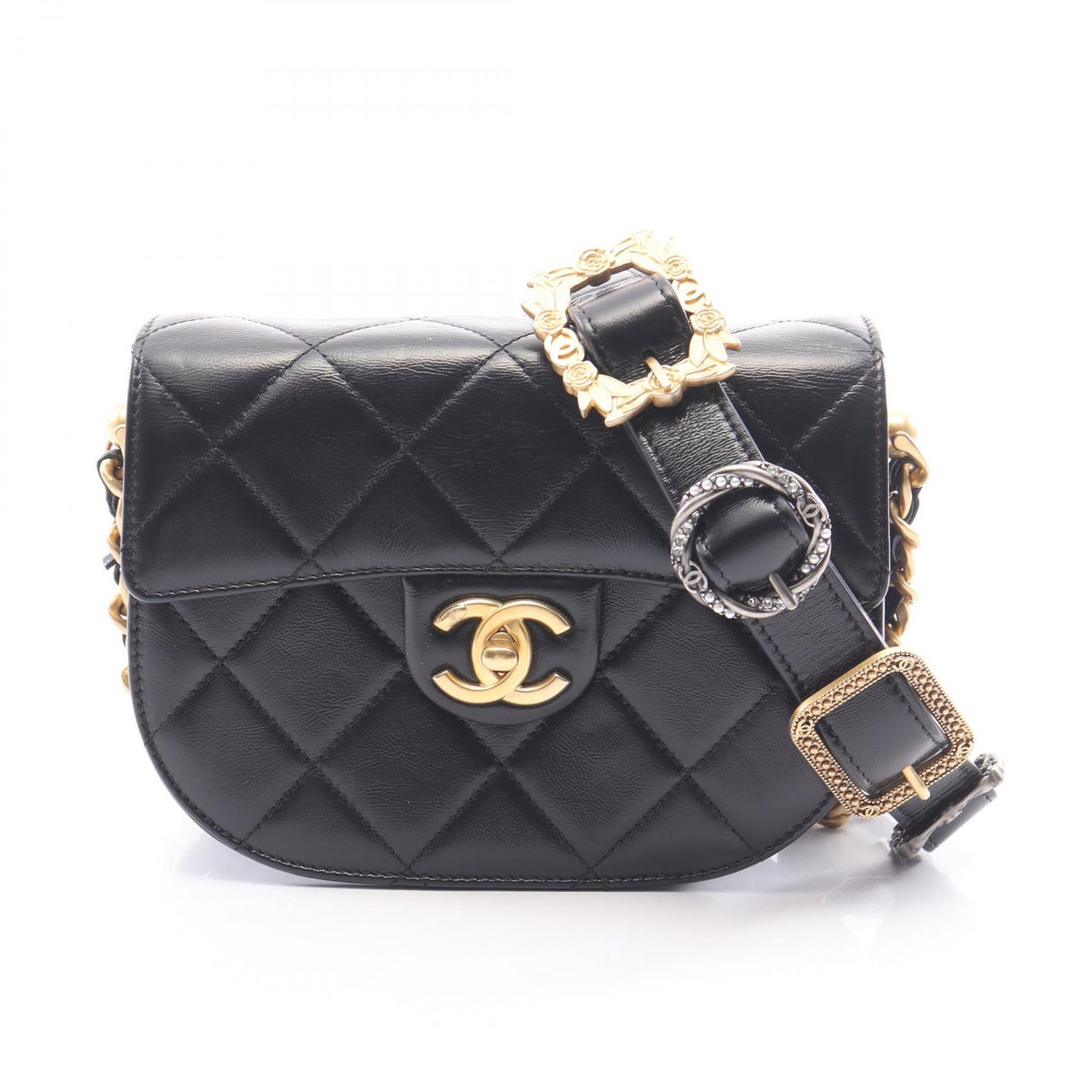 CHANEL Matelasse Leather Bag Black