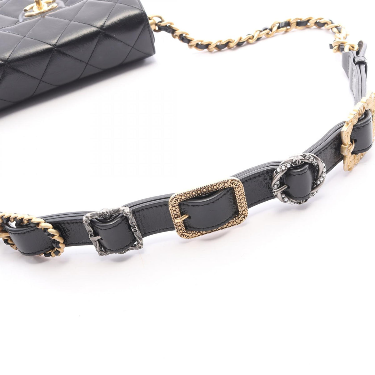 CHANEL Matelasse Leather Bag Black