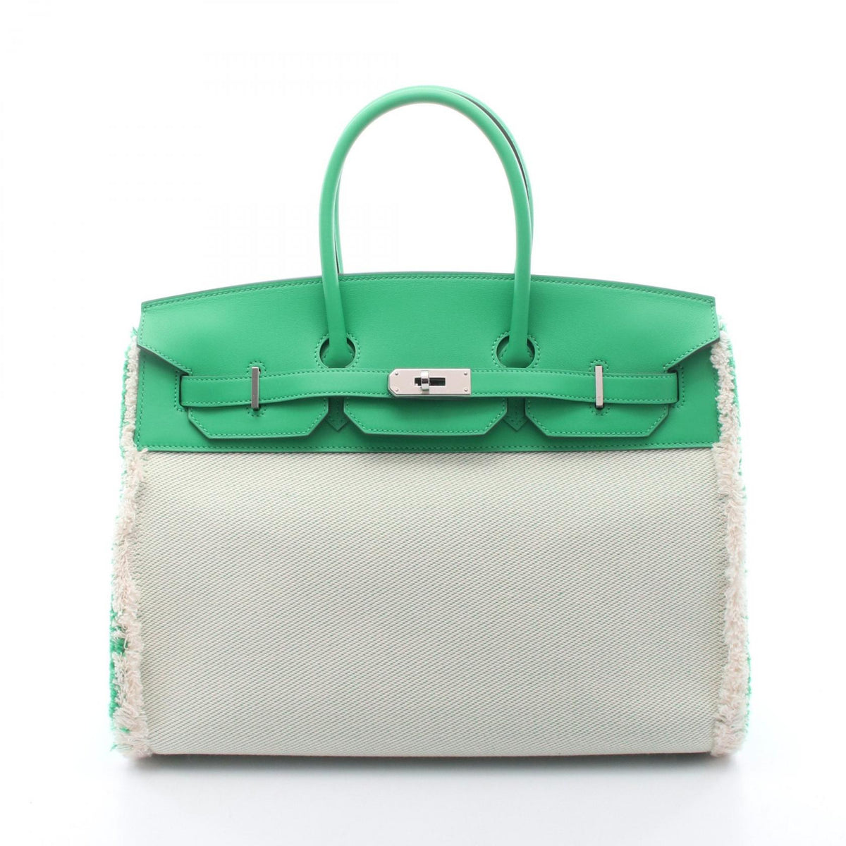 HERMES Birkin 35 Fray Fray Veau Handle Bag