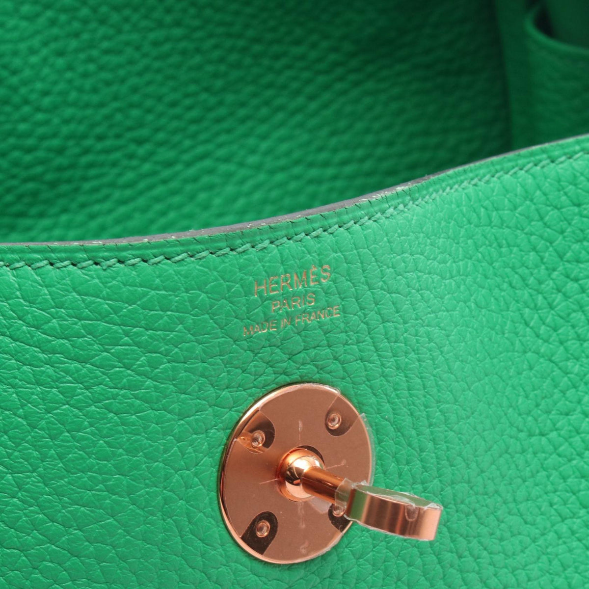 HERMES Lindy 26 Mint Green Shoulder Bag
