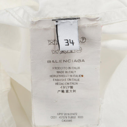 BALENCIAGA Cotton Swing Collar Shirt White Size 34
