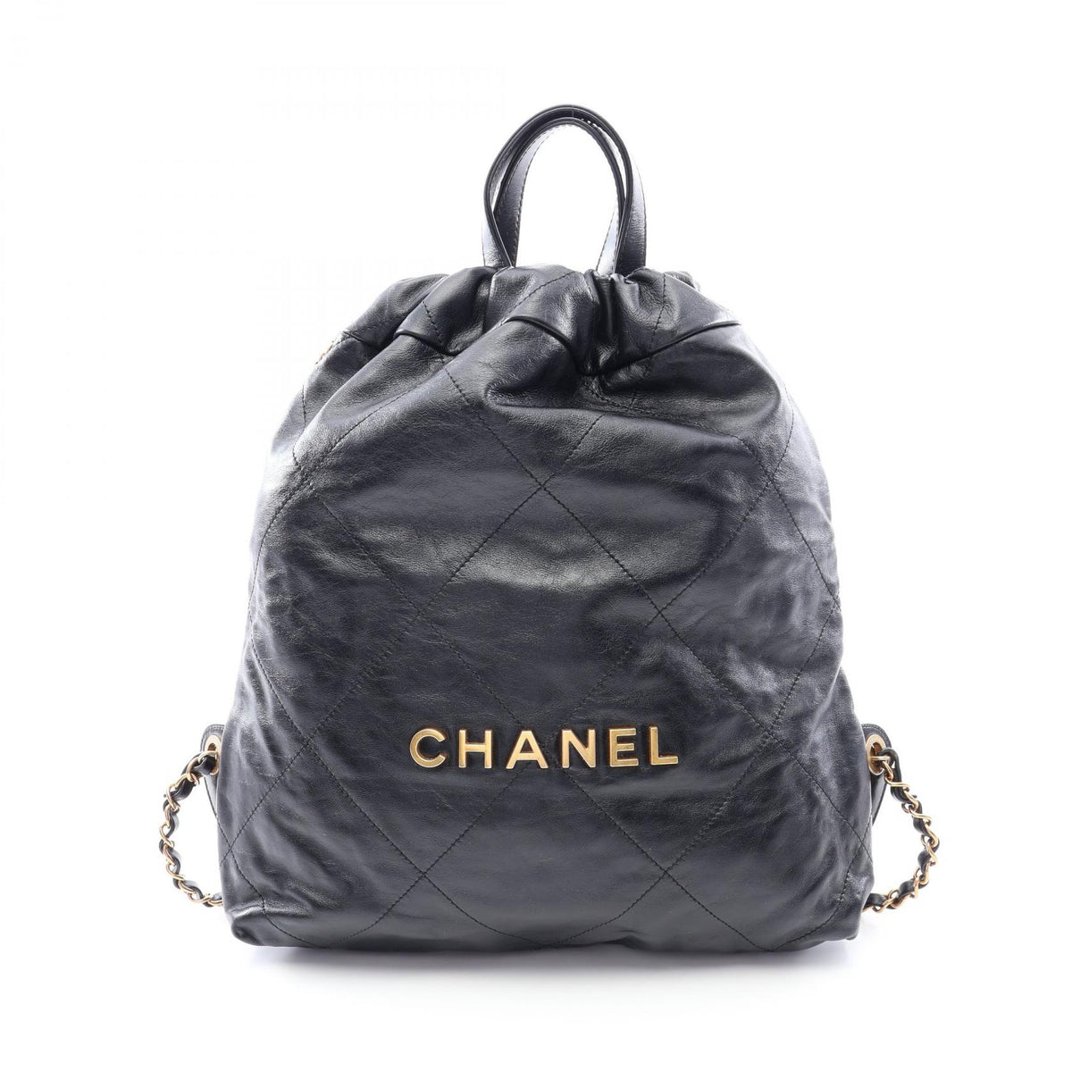 CHANEL Chanel 22 Leather Backpack Black