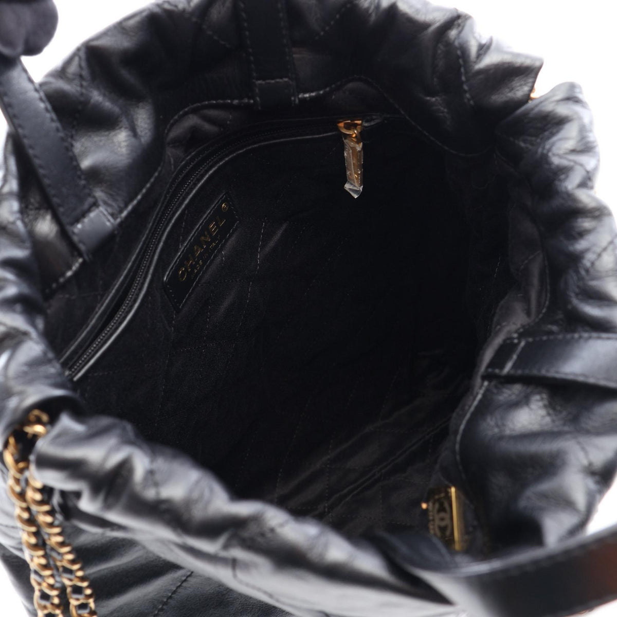 CHANEL Chanel 22 Leather Backpack Black