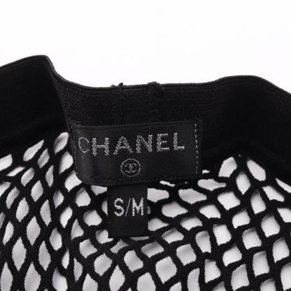 CHANEL Coco Mark Nylon Mesh Tights Black Size S/M