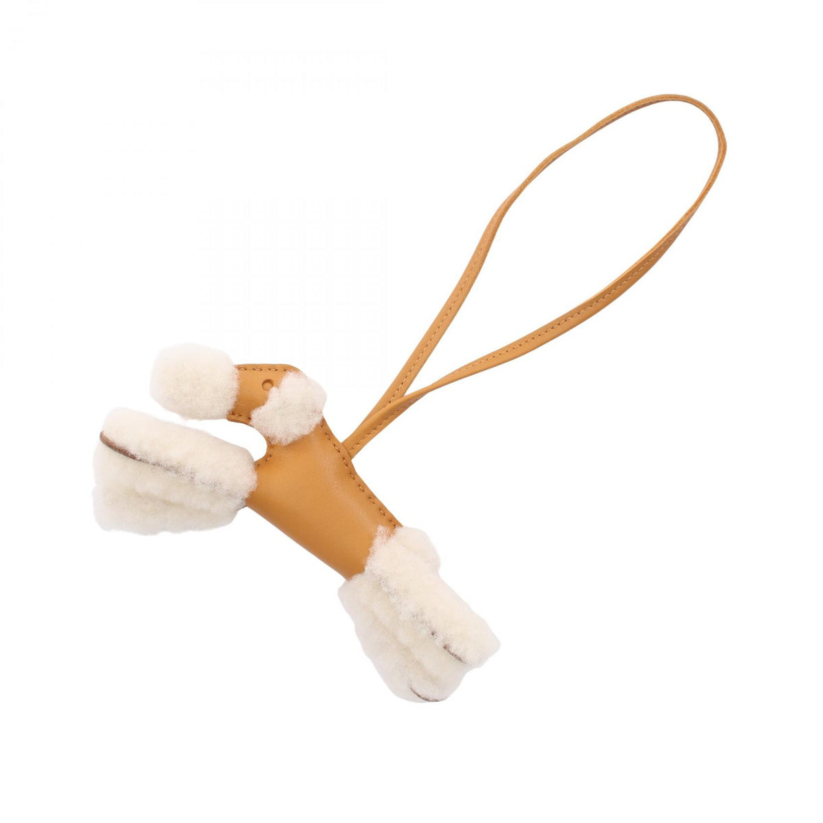 HERMES Buddy Agneau Milo Charm Brown