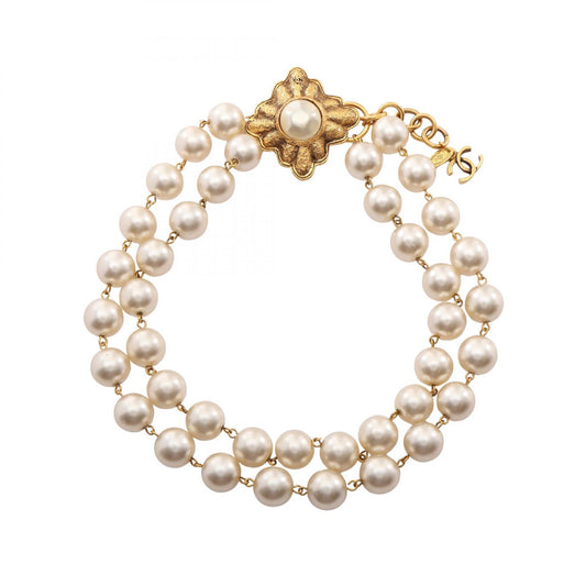 CHANEL Coco Mark Faux Plated Necklace