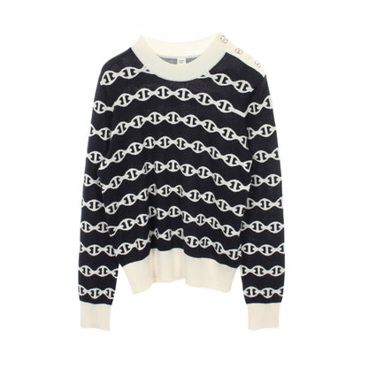 HERMES Chaine d'Ancre Shoulder Cashmere Sweater Size 44